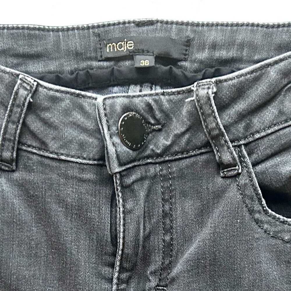 Maje Black Gray Low Rise Skinny Jeans Size Small / 36 long - Picture 4 of 11